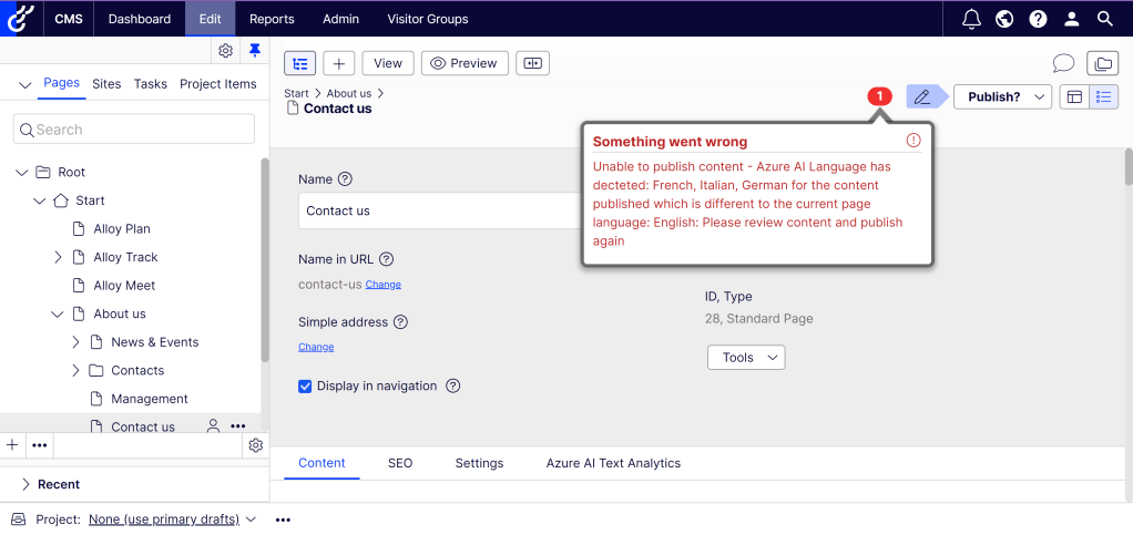 Azure AI Language – Language Detection Of  Content in Optimizely&nbsp;CMS
